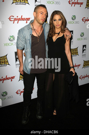 Greg Puciato der Dillinger Escape Plan und Jenna Haze 2012 Revolver Golden Gods Award Show Held im Nokia Club Los Angeles Stockfoto