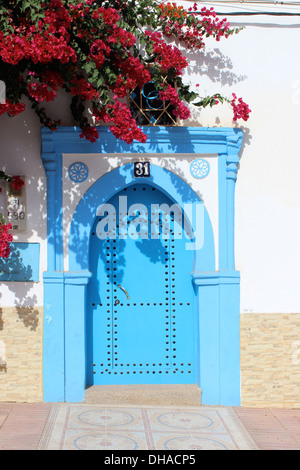 Tür des Hauses in Sidi Ifni (Marokko) Stockfoto