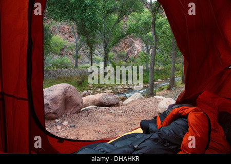 Bright Angel Campground am Ende der Grand Canyon Nationalpark in Arizona. Stockfoto