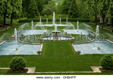 Italienisch-Wasser-Garten, Longwood Gärten, Pennsylvania ...