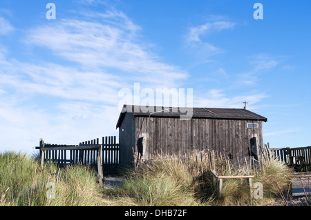 National Trust-Chefin Hütte Beadnell Bay, Northumberland, England, UK Stockfoto