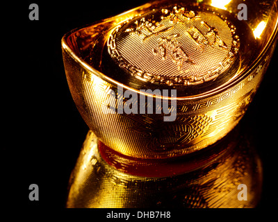 Chinesische alte Währung gold Barren YUANBAO Stockfoto