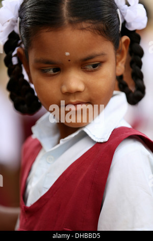 Indische Schulmädchen Andhra Pradesh in Indien Stockfoto