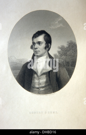 Robert Burns kennen als Rabbie Burns, der schottische Dichter und Lyriker (25. Januar 1759 - 21. Juli 1796) Stockfoto