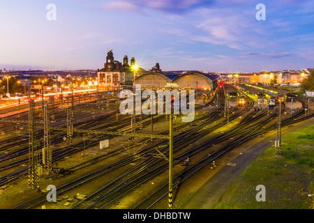 Prag Hauptbahnhof (Wilsonovo Nadrazi), Prag, Tschechische Republik Stockfoto