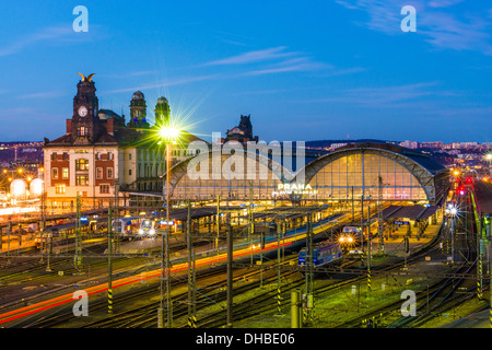 Prag Hauptbahnhof (Wilsonovo Nadrazi), Prag, Tschechische Republik Stockfoto