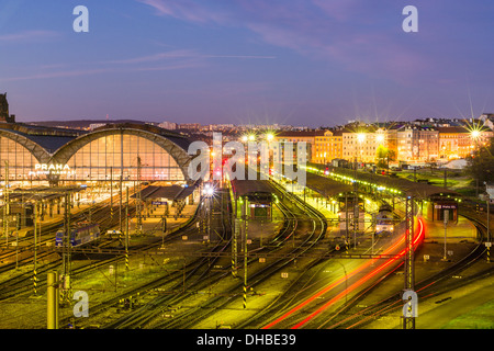 Prag Hauptbahnhof (Wilsonovo Nadrazi), Prag, Tschechische Republik Stockfoto