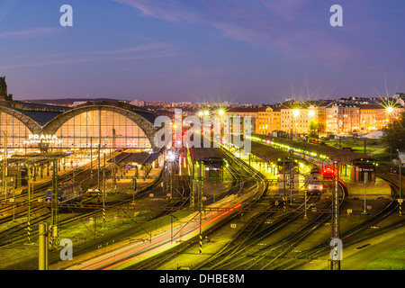 Prag Hauptbahnhof (Wilsonovo Nadrazi), Prag, Tschechische Republik Stockfoto