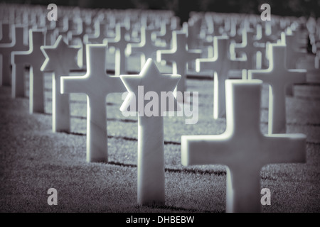 Der amerikanische Soldatenfriedhof, Colleville-Sur-Mer, Normandie, Frankreich Stockfoto