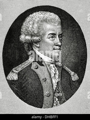 John Paul Jones (1747-1792). Schottische Seemann. Porträt. Gravur. Stockfoto
