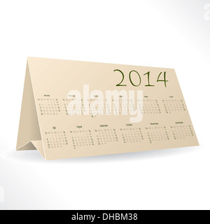 Dreieck-Desktop-Kalender-Design für das Jahr 2014 Stockfoto