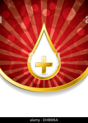 Abstrakte medizinischer Hintergrund mit goldenen Blut fallen und überqueren Stockfoto