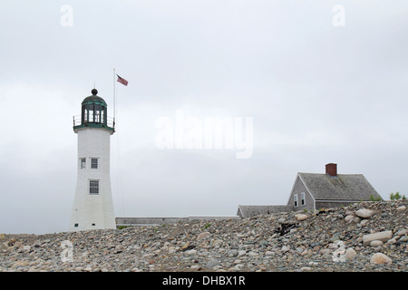 Das alte Scituate Licht auf Cedar Point in Scituate, Massachusetts Stockfoto