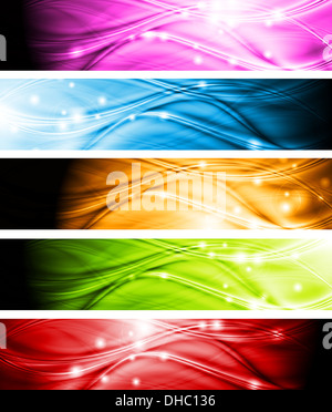 Satz von Welle abstrakt Headern. Vektor Hintergrund Eps 10 Stockfoto