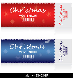 Spezielle Tickets für Weihnachten-Film-Nacht Stockfoto