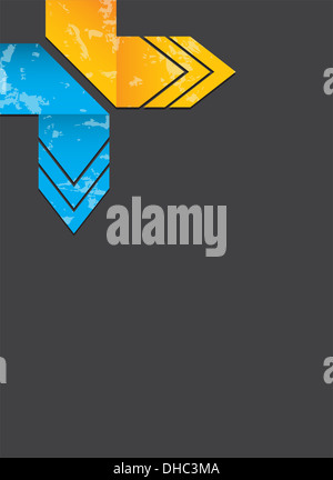 Zusammenfassung Hintergrund mit Grunge-Origami-Pfeile Stockfoto