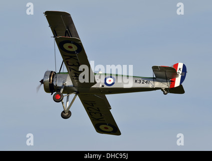 Avro Tutor Oldtimer Doppeldecker aus der Shuttleworth Collection. Flugtag Oktober 2013, Biggleswade, UK Stockfoto