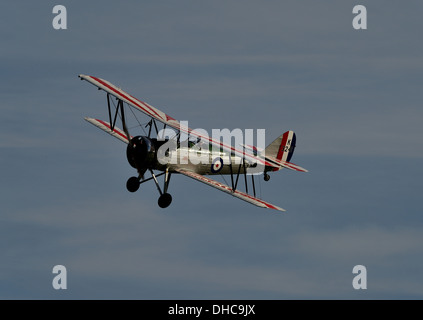 Avro Tutor Oldtimer Doppeldecker aus der Shuttleworth Collection. Flugtag Oktober 2013, Biggleswade, UK Stockfoto