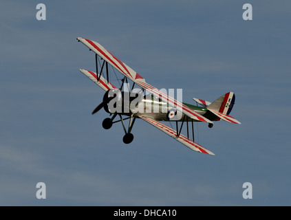 Avro Tutor Oldtimer Doppeldecker aus der Shuttleworth Collection. Flugtag Oktober 2013, Biggleswade, UK Stockfoto