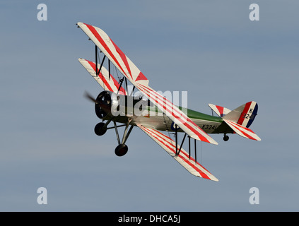 Avro Tutor Oldtimer Doppeldecker aus der Shuttleworth Collection. Flugtag Oktober 2013, Biggleswade, UK Stockfoto