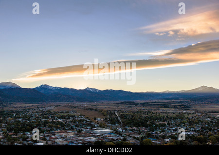 Sawatch Range, Rocky Mountains, Arkansas River Valley Blick von Salida, Colorado, USA Stockfoto