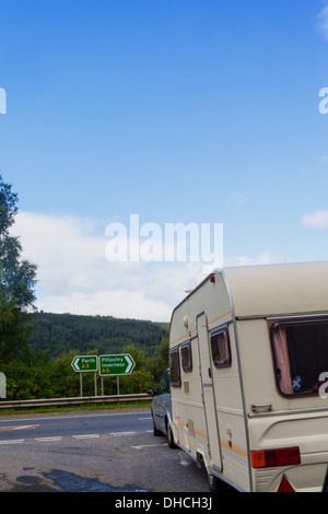 Einen Wohnwagen in der schottischen Landschaft Stockfoto