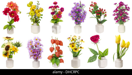 minimalistische Blumensträuße Satz Stockfoto