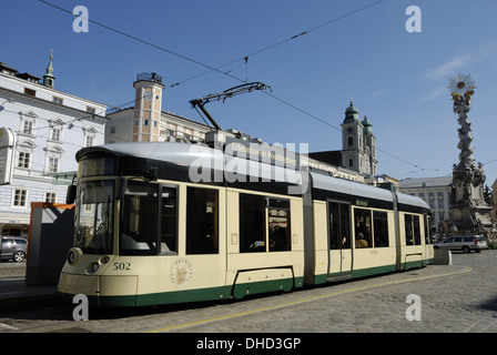 Straßenbahn in Linz Stockfoto