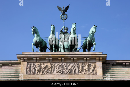 Quadriga Statue, Brandenburger Tor, Berlin Stockfoto