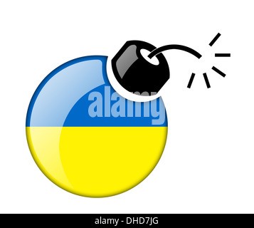 Die ukrainische Flagge Stockfoto