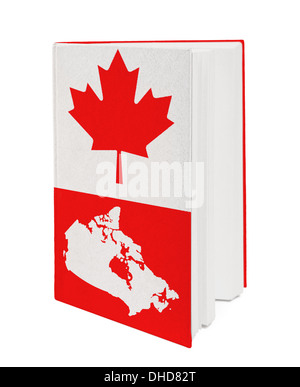 Konzept. Buchen Sie mit der Nationalflagge Stockfoto