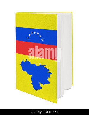 Konzept. Buchen Sie mit der Nationalflagge Stockfoto