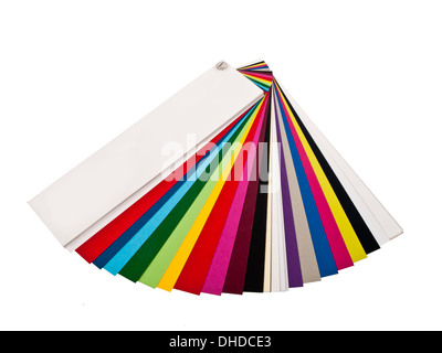 geöffnete Farbskala isoliert auf weißem Hintergrund Stockfoto