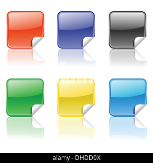 Reihe von bunten Aufklebern Stockfoto