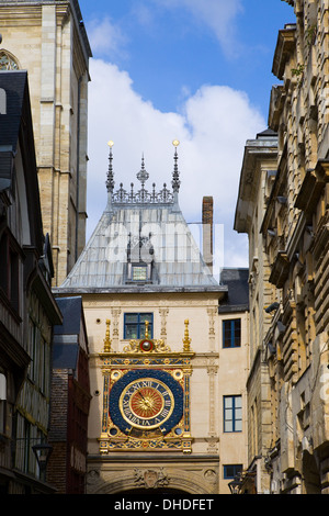 Rouen. Der große Turm Uhr-Gros-Horloge Stockfoto