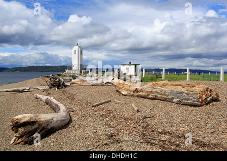 Browns Point Lighthouse, Tacoma, Washington State, Vereinigte Staaten von Amerika, Nordamerika Stockfoto