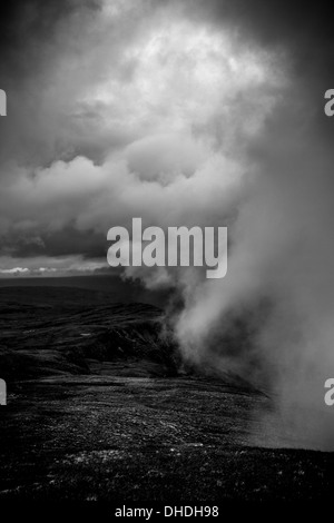 Eine dramatische dunkel und launisch Highland Auffassung auf Ben Hope Scotlands meisten Northernly Munro. Stockfoto