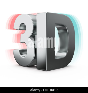 Metall 3D Wort auf weiß Stockfoto