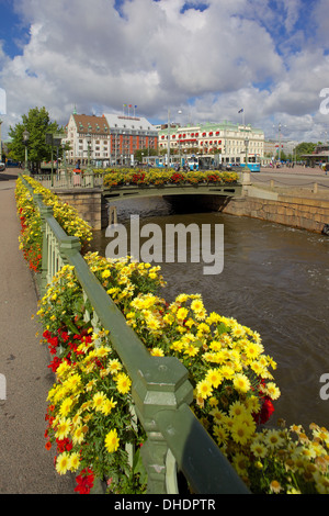 Kanal und Hotels, Drottningtorget, Göteborg, Schweden, Skandinavien, Europa Stockfoto