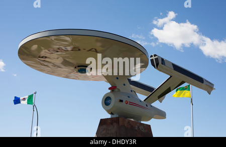 Vulcans Raumschiff Fx6-1995-A, Replik des Raumschiffs Enterprise aus Roddenberrys Star Trek; Vulcan, Alberta, Kanada Stockfoto