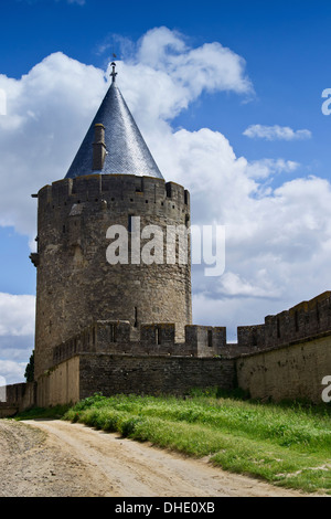 Im Inneren der Burg von Carcassonne Stockfoto