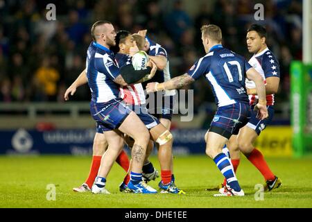 Salford, UK. 7. November 2013. Dale Ferguson (Schottland Huddersfield Riesen) während der Rugby League World Cup Gruppe C/D Spiel zwischen Schottland und den USA aus dem AJ-Bell-Stadion. Bildnachweis: Aktion Plus Sport/Alamy Live-Nachrichten Stockfoto