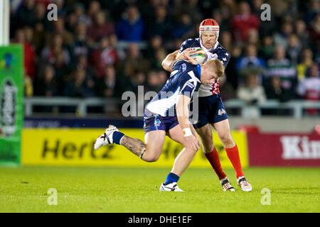 Salford, UK. 7. November 2013. Craig Priestley (USA Southampton Drachen) während der Rugby League World Cup Gruppe C/D Spiel zwischen Schottland und den USA aus dem AJ-Bell-Stadion. Bildnachweis: Aktion Plus Sport/Alamy Live-Nachrichten Stockfoto