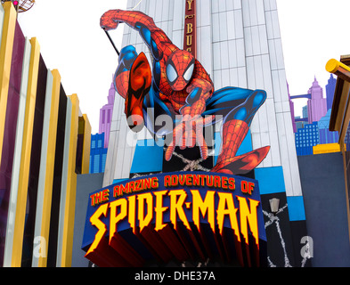 Spider-Man reiten, Marvel Super Hero Island, Islands of Adventure, Universal Orlando Resort, Orlando, Zentral-Florida, USA Stockfoto