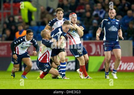 Salford, UK. 7. November 2013. Craig Priestley (USA Southampton Drachen) während der Rugby League World Cup Gruppe C/D Spiel zwischen Schottland und den USA aus dem AJ-Bell-Stadion. Bildnachweis: Aktion Plus Sport/Alamy Live-Nachrichten Stockfoto