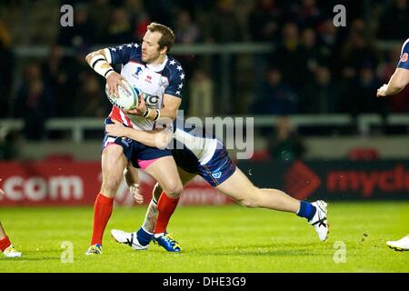 Salford, UK. 7. November 2013. Matt Shipway (USA Newcastle Süd) während der Rugby League World Cup Gruppe C/D Spiel zwischen Schottland und den USA aus dem AJ-Bell-Stadion. Bildnachweis: Aktion Plus Sport/Alamy Live-Nachrichten Stockfoto