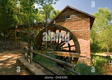 Große Mühle, El Rancho de Las Golondrinas, Santa Fe, New Mexico, Vereinigte Staaten Stockfoto