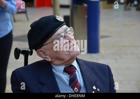 Bristol, UK, 7. November 2013. Die Royal British Legion und Freiwilligen im Cabot Circus Shopping Centre am Bristol Poppy Day aktiv. Stellvertretende Poppy Appell Veranstalter Michael Muddle. Bildnachweis: Sophie Merlo/Alamy Live News Stockfoto