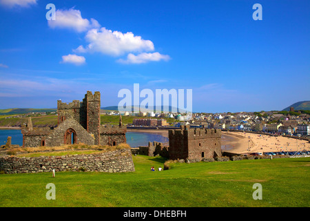 Original Schale Kathedrale, Peel Castle, St. Patricks Isle, Isle of Man, Europa Stockfoto