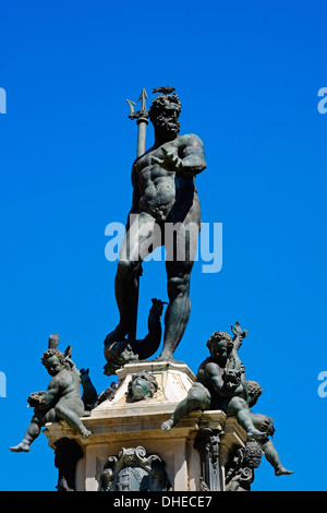 Fontana del Nettuno, Piazza Maggiore, Bologna, Emilia-Romagna, Italien, Europa Stockfoto